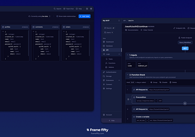 Advanced nocode builder / UI Design / Dark Mode app design dark mode editor flow editor interface design nocode ui ui design