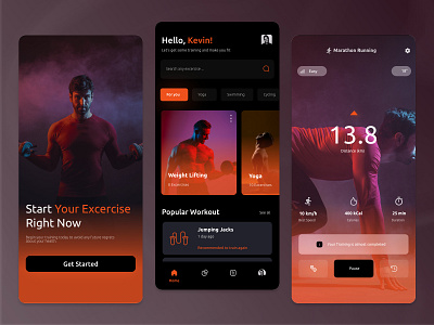 Day 03 Of UI - Workout App design discover fun graphic design illustration mobile mobile app social media ui ux