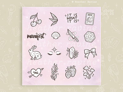 Mini Tattoo Collection crystals cute tattoos first tattoo horror kawaii kawaii tattoos magic tattoo designs manifestation mini tattoo designs minimalist minimalist tattoo art simple tattoo designs small tattoos spiritual tattoo art subtle tattoos tarot tarot inspired tattoo ready witchy witchy tattoo art