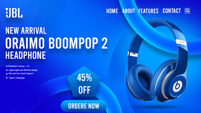 Web page headphone design! ads promo design graphic graphic design headphone design modern graphic motion graphics photoshop poster design product product desogn product promo promo poster smart graphic social media social media ads