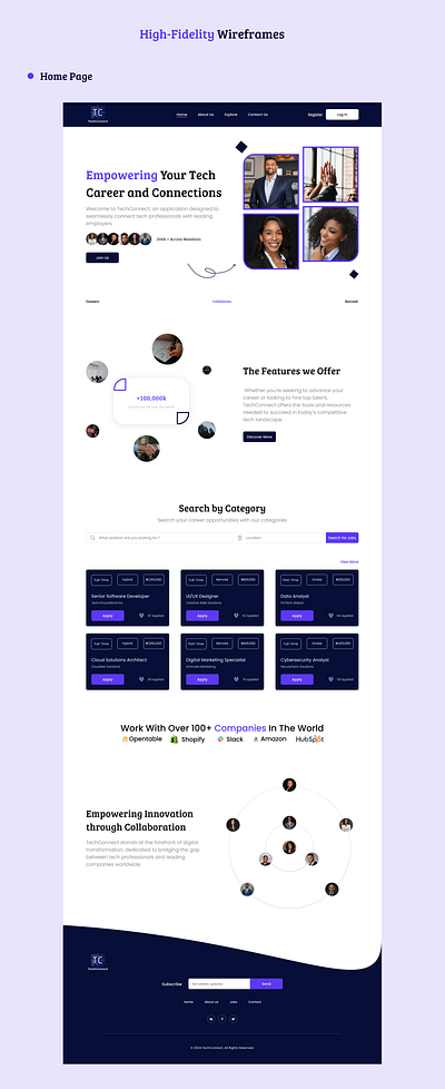 TechConnect Landing Page ui