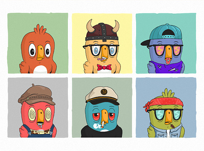 The Bird Room NFT Collection birds characterdesign cryptoart illustration nft nftart