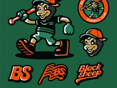 BLACK SHEEP BASEBALL CLUB baseball branding club design esport illustration logo logo design logodesign logosport mascot character mascotlogo
