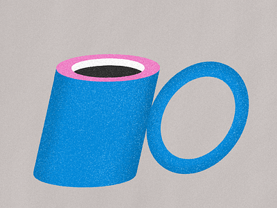 Cup blue bold brightness cup flat illustration geo illustration illustrator minimalism neogeo pink shape