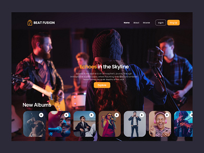 Landing page of Music album # Daily UI 003 design ui design uiux uiux design user interface