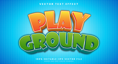 Play Ground 3d editable text style Template happy kids