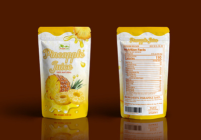 Pineapple Juice Pouch Packaging Design package design packaging packaging design pineapple package design pineapple packet design pineapple pouch design pouch design pouch packaging design product design product label