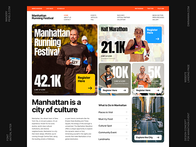 Design Exploration - Marathon Event bold clean design event half marathon landing page layout marathon mosaic photography race registration run running sport thumbnail typography ui website whitespace