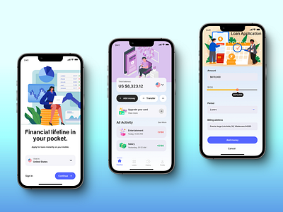 "Instant Loan Application Mobile App Design" app development financial services fintech loan application mobile app design mobile finance ui user experience user interface uxui design