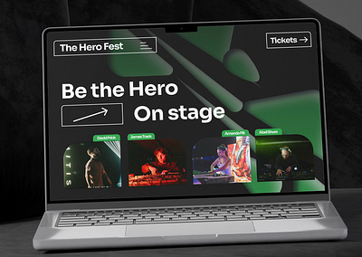 The Hero Fest - Hero Section For Festivals branding design electronic music festival festival branding festival design festival website festival website design graphic design hero hero section hero section design hero section festivals marketing techno music