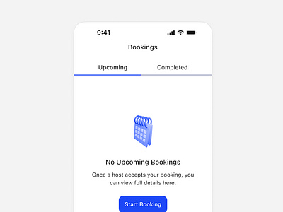 Empty State Shot 🔵 app appdesign blue booking bookings branding dailyui design designshot empty emptystate figma illustration ios logo stay travelling ui ux vacation