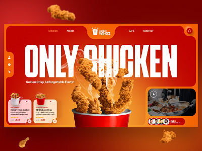 Food Ecommerce Header, GoldenWingz chicken wings banner ecommerce ecommerce chicken banner ecommerce food banner ecommerce food header ecommerce header goldenwingz page ui