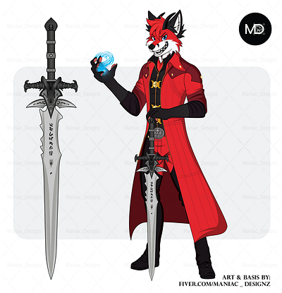 Dharma Fox in Devil May Cry Dante's Awakening Armor commissionsopen custom furry art devil may cry dharma fox digital art fox art fox custom art fox furryart fox fursona fox in devil may cry suit furry artist maniac designz red fox sword design