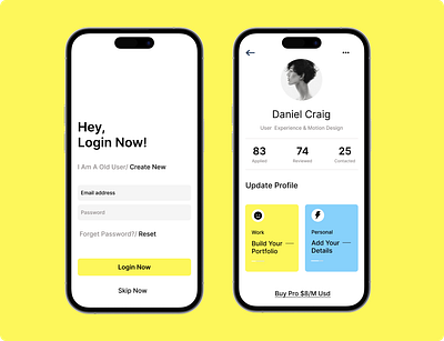 Recreation of a Login and Profile Page design product design redesign ui uiux