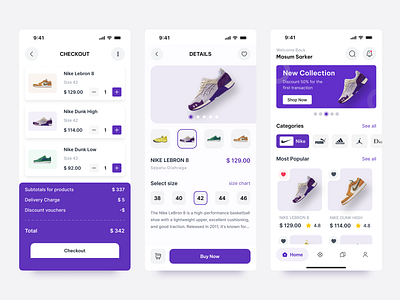 Shoe Store Mobile App UI animation graphic design motion graphics ui