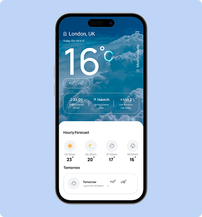 Weather forecast interface for mobile product design redesign ui uiux