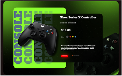 Xbox Series X Controller page branding figma graphic design illustra ui ux webpage design