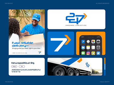 247 LOGISTICS VISUAL IDENTITY app branding design graphic design illustration logistics logo typography ui ux vector