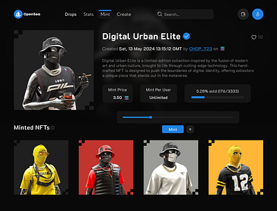 OpenSea NFT Mint Page ui