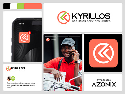 KYRILLOS VISUAL IDENTITY app branding design graphic design illustration logistics logo shipping typography ui ux vector