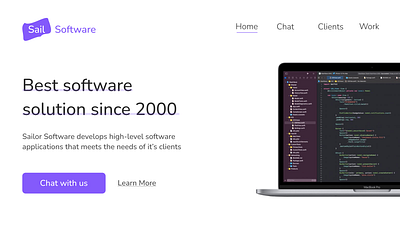 Sail Software (Software Solutions Website) branding illustration logo typography ui ux we web design