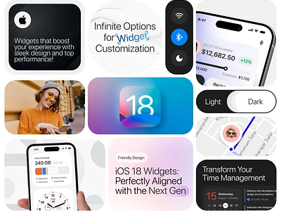 iOS 18 Widgets (Case Study) apple bento calendar case study component concept crypto design illustration ios mobile music uber ui uiux user experience user interface ux visual design widget