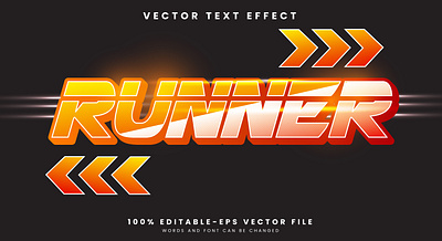 Runner 3d editable text style Template futuristic