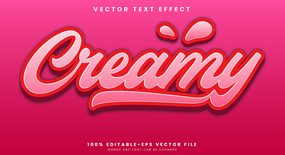 Creamy 3d editable text style Template decoration