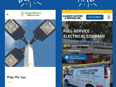 AllBrite Electric & Service's Before & After branding design graphic design illustration logo ui ui design uidesign uiux web design webdesign website design websitedesign wordpress wordpress design wordpress website wordpressdesign