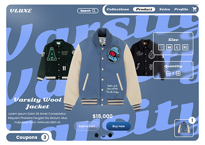 VLUXE | A product page for a clothing website. figma product page ui ui design uiux ux design web design