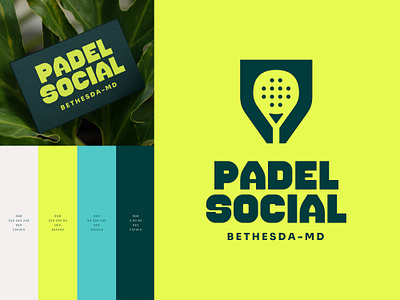 Padel Social ball brand card colors emblem field indoor logo network organisation padel raquet shield social sports tennis