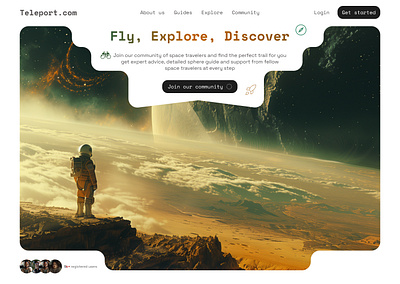 Teleport | A space travel hero section. figma ix product designer ui ui designer ux design website design