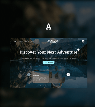 Wanderlust Hero Section Design ui