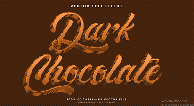 Dark Chocolate 3d editable text style Template dark chocolate