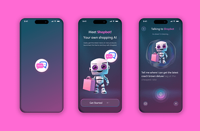 Shopbot AI App motion graphics ui