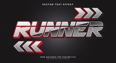 Runner 3d editable text style Template flash