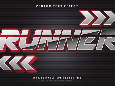 Runner 3d editable text style Template flash