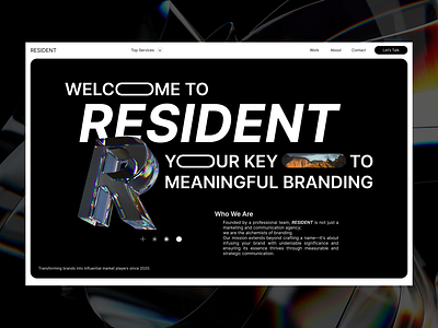 Creative Agency Hero Header Concept 3d agency branding concept creative design header hero homepage landing page marketing agency typography ui ux