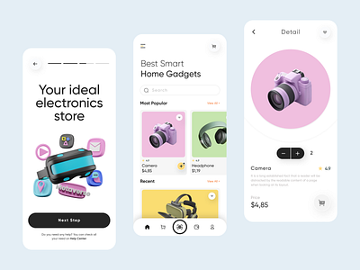 Electronic - ecommerce mobile app app design digital ecommerce electronic marketplace minimal mobile mobile app onlineshoping product sell shop shopping store tech technology ui ux