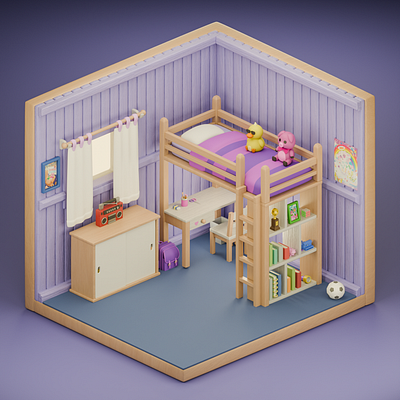 Game "Unpacking" in 3D 3d 3dart 3dartist 3dmodel 3dmodeler 3dmodels art blender cozy cute3d cuteart duck game gameart isometricroom pig props room unpacking witchbeam