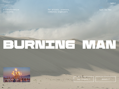 Burning Man. Redesign concept! Badass analysis of the website analysis brand branding burner burning man consept desert design figma illustrator playa uiux webdesign website