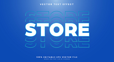 Store 3d editable text style Template fashion