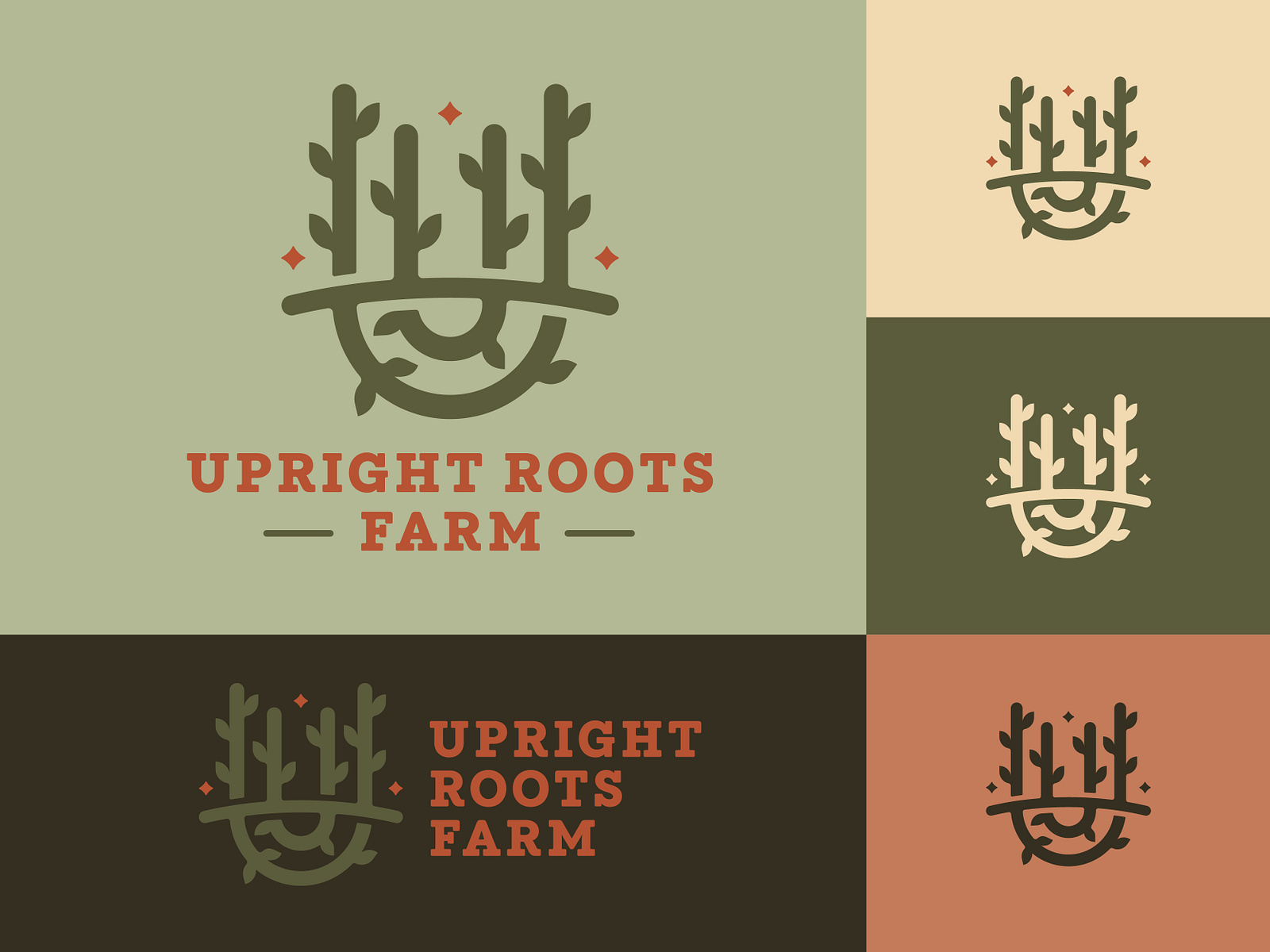 Upright Roots Farm Approved Logo Design by Barak Tamayo on Dribbble