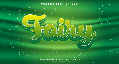 Fairy 3d editable text style Template illustration