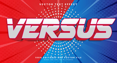 Versus 3d editable text style Template emerging