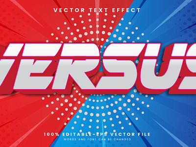 Versus 3d editable text style Template emerging