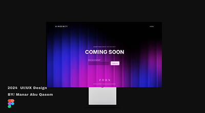 Coming soon Landing Page UI/UX Design designer figma landing page prototype ui ui design uiux web designer