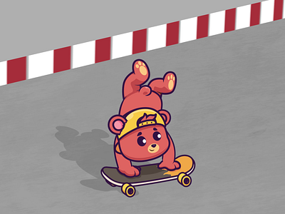 Bear Skating 2d animation animation bear animation bear skating character animation motion graphics skating traditional animation