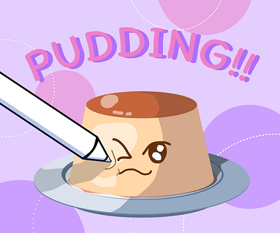 Pudding!🍮 cute design dessert figma flan food graphic design illustration pudding puding purin sweet vector