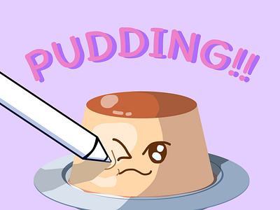 Pudding!🍮 cute design dessert figma flan food graphic design illustration pudding puding purin sweet vector